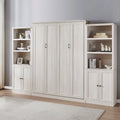 Lit escamotable moderne gain de place avec mécanisme à double piston - Lit plateforme pliable, design d'armoire convertible et dissimulée, lit en cube
