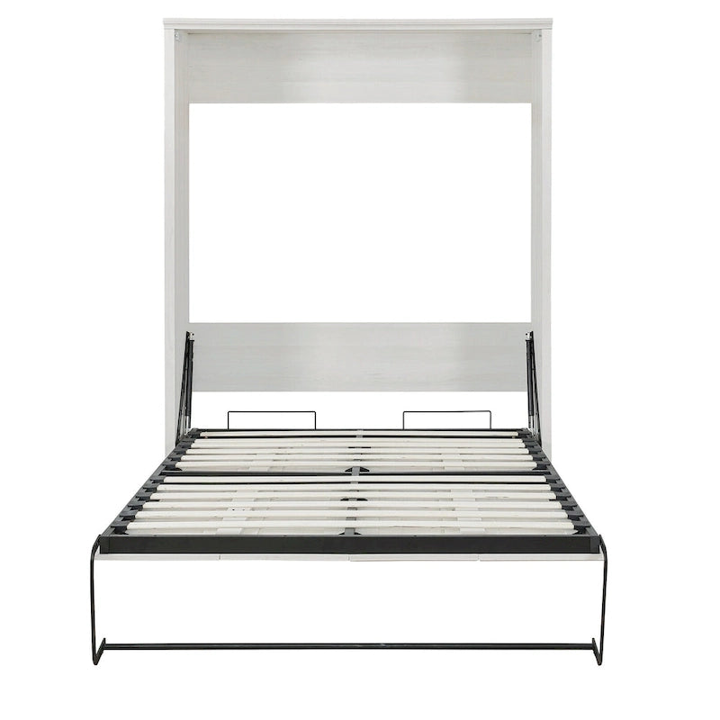 Lit escamotable moderne gain de place avec mécanisme à double piston - Lit plateforme pliable, design d'armoire convertible et dissimulée, lit en cube