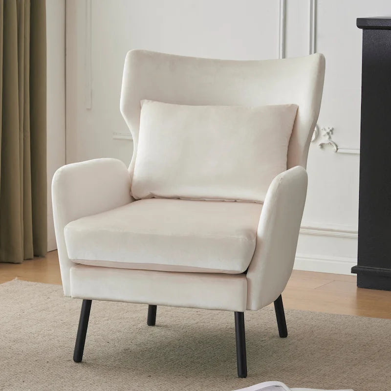 32 Wing Back Velvet Accent Chair