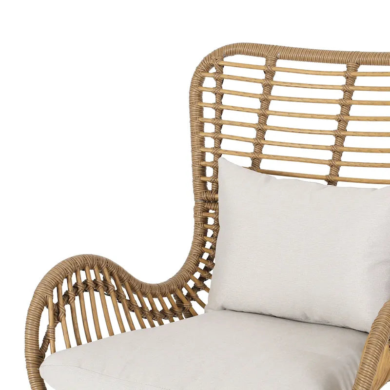 Fauteuil club en rotin pour intérieur (avec coussin, lot de 2)