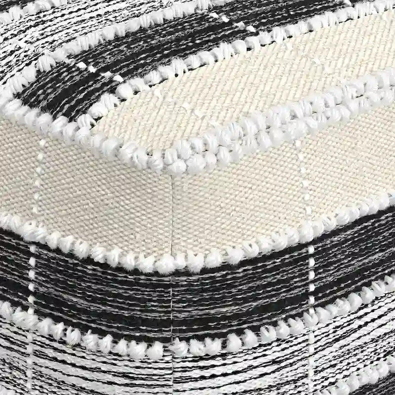 Pouf carré, garnissage polystyrène, blanc, beige, noir
