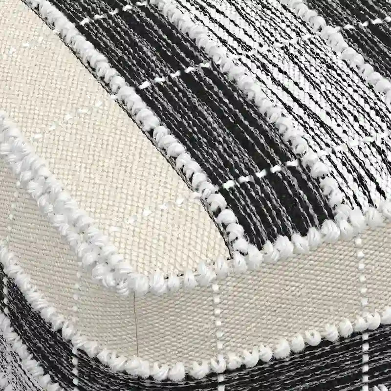 Pouf carré, garnissage polystyrène, blanc, beige, noir