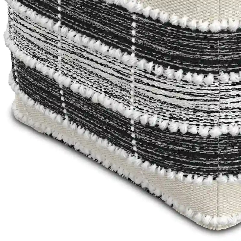 Pouf carré, garnissage polystyrène, blanc, beige, noir