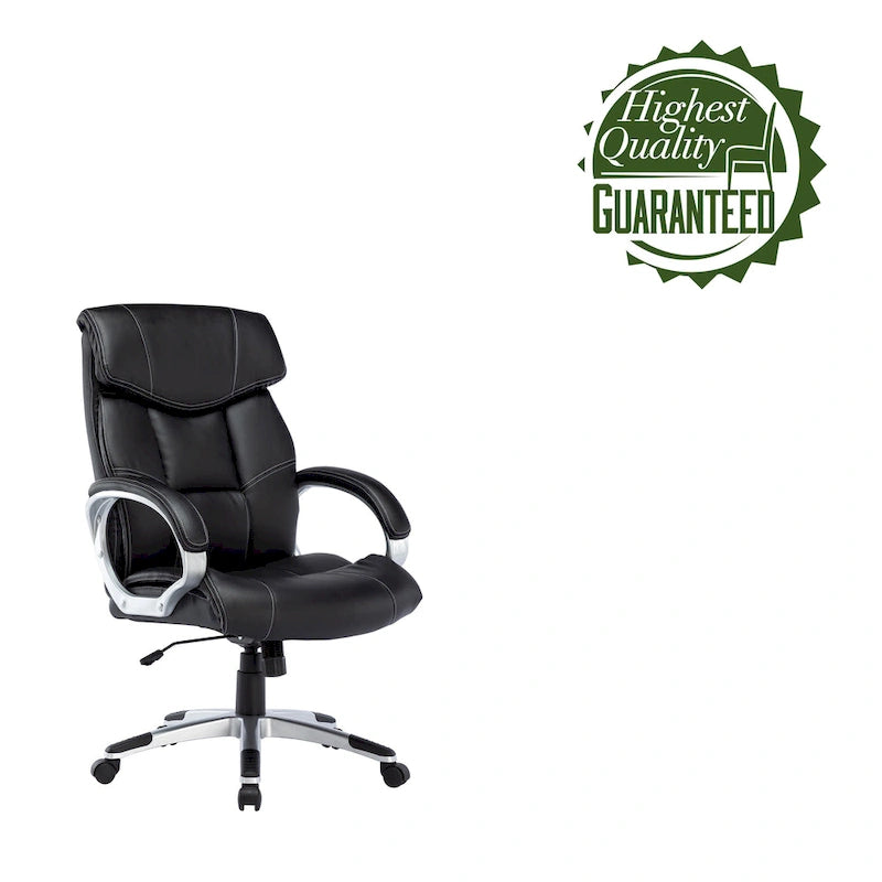 Chaise de bureau de direction, similicuir, avec roulettes