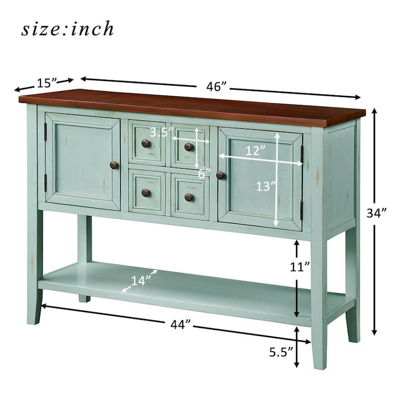 Buffet console de style rétro, série Cambridge