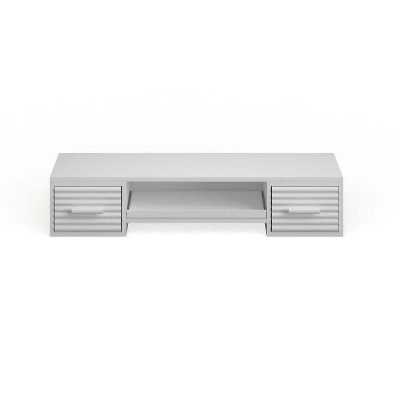 Bureau mural suspendu blanc de style moderne avec deux tiroirs