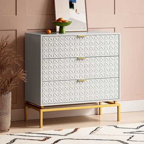 Meuble de rangement de 31 pouces de style milieu du siècle avec base en métal