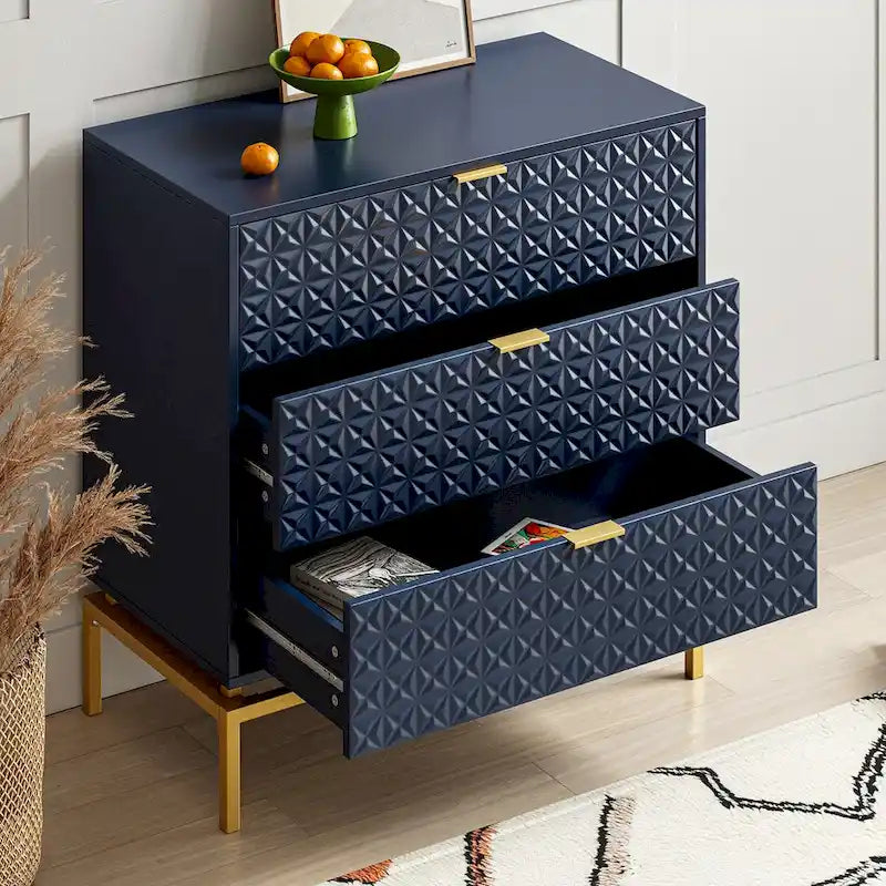 Meuble de rangement de 31 pouces de style milieu du siècle avec base en métal