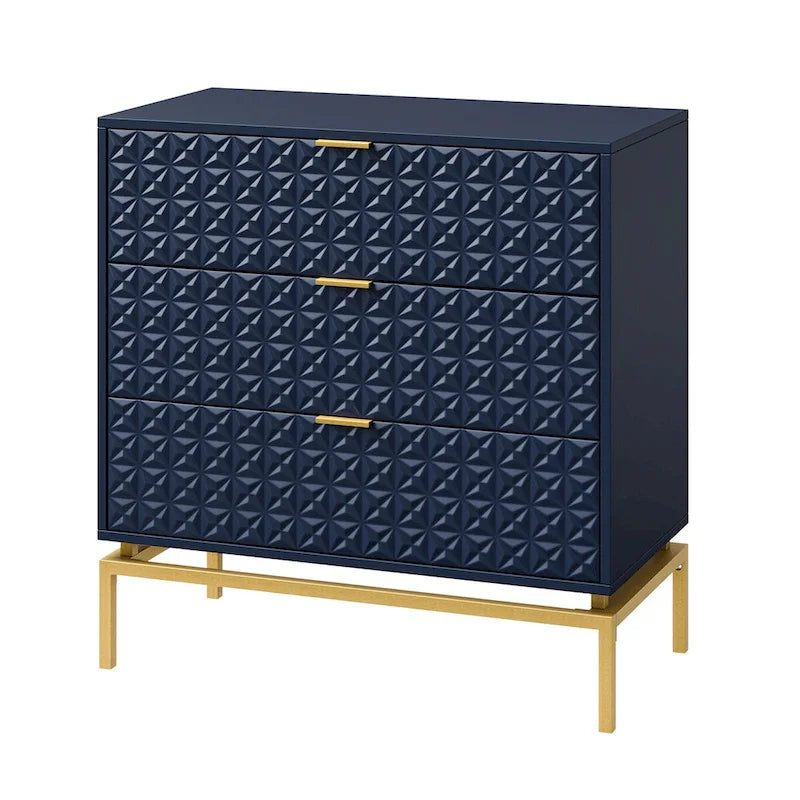 Meuble de rangement de 31 pouces de style milieu du siècle avec base en métal
