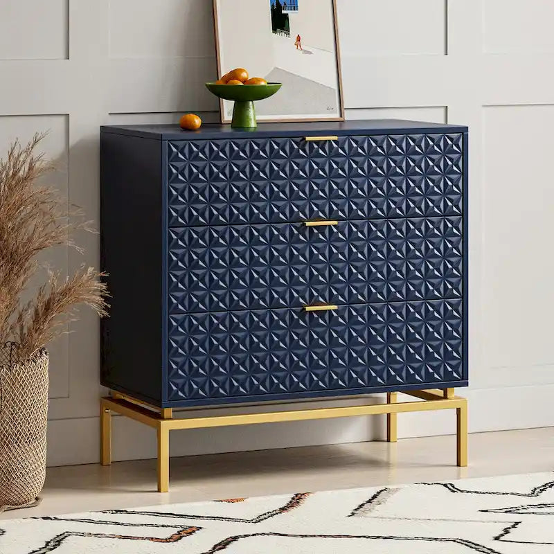 Meuble de rangement de 31 pouces de style milieu du siècle avec base en métal