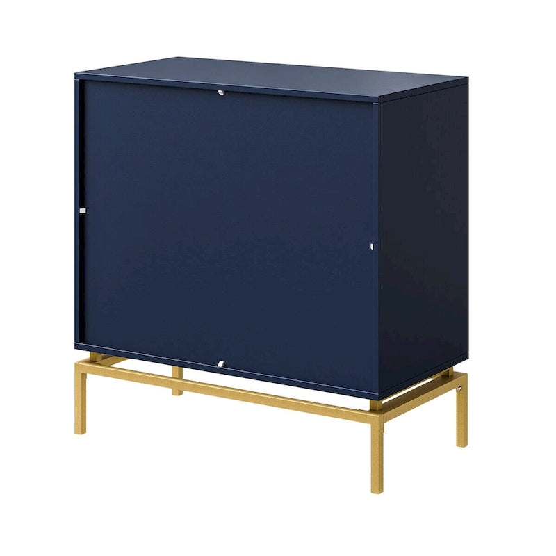 Meuble de rangement de 31 pouces de style milieu du siècle avec base en métal