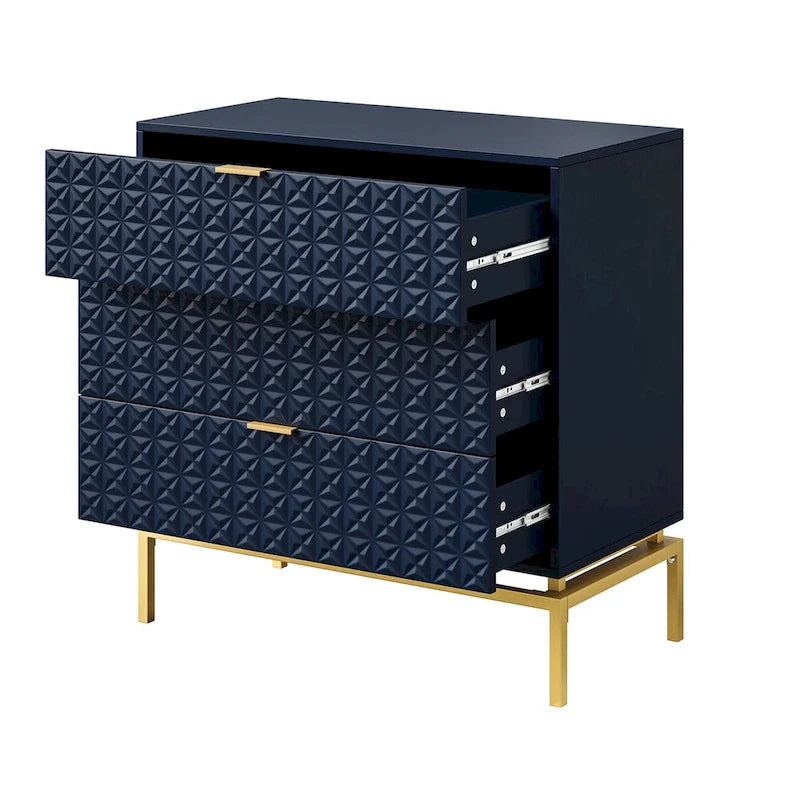 Meuble de rangement de 31 pouces de style milieu du siècle avec base en métal