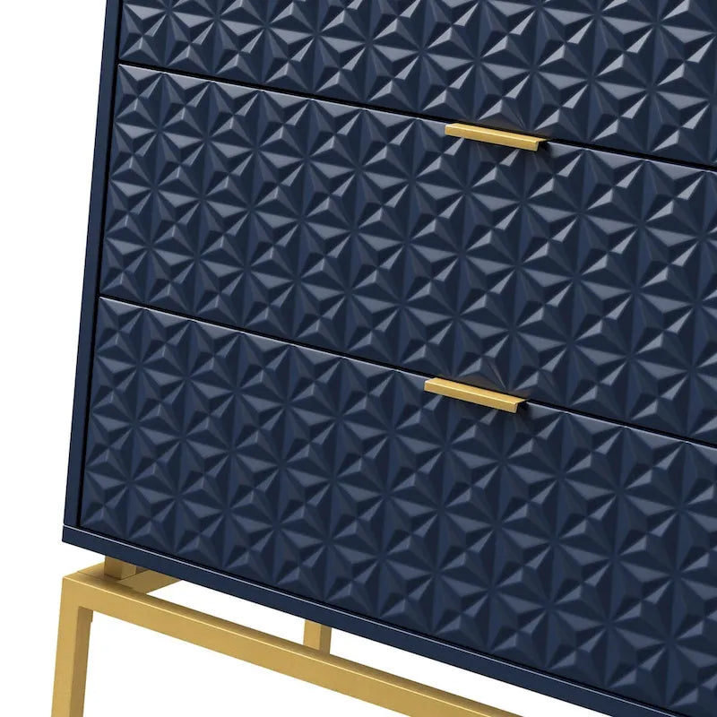Meuble de rangement de 31 pouces de style milieu du siècle avec base en métal
