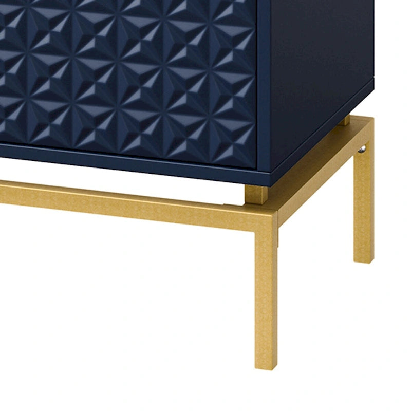 Meuble de rangement de 31 pouces de style milieu du siècle avec base en métal