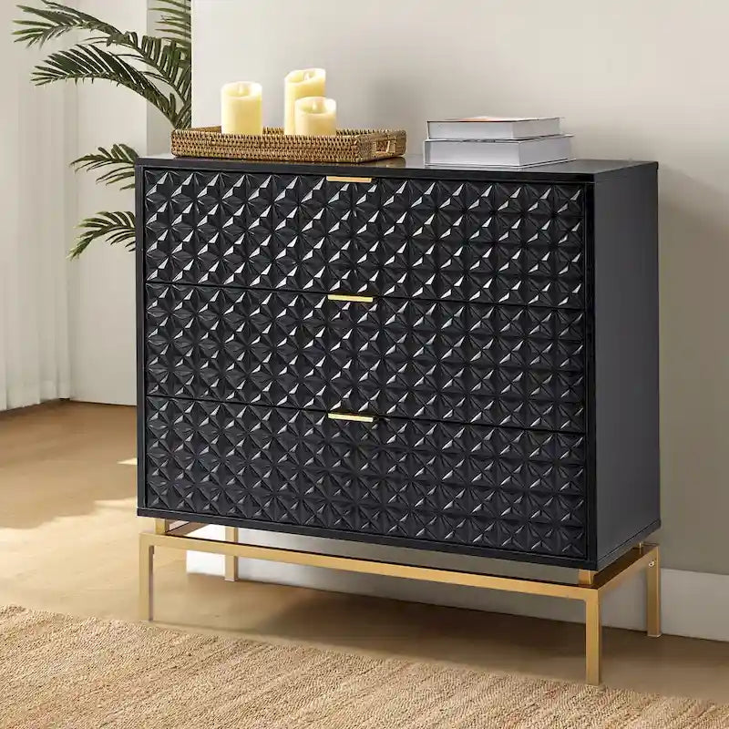 Meuble de rangement de 31 pouces de style milieu du siècle avec base en métal