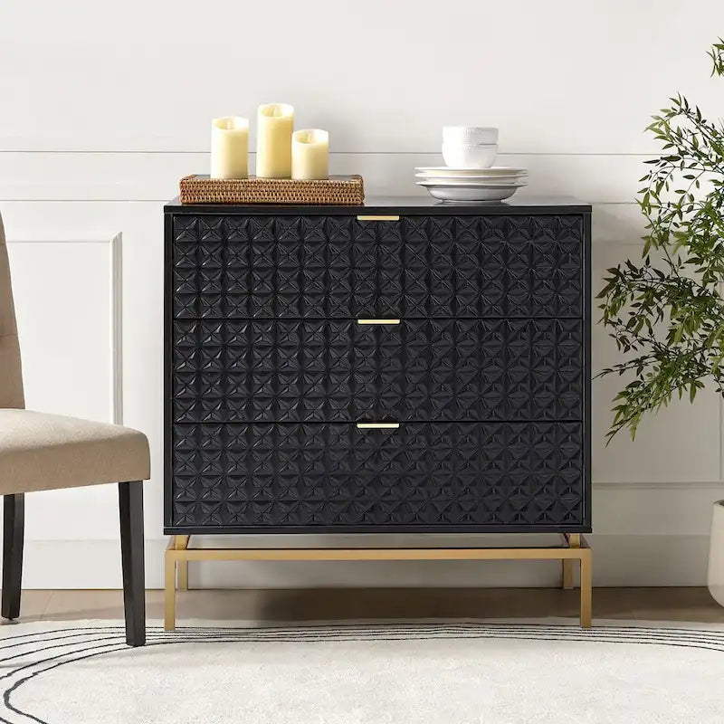 Meuble de rangement de 31 pouces de style milieu du siècle avec base en métal