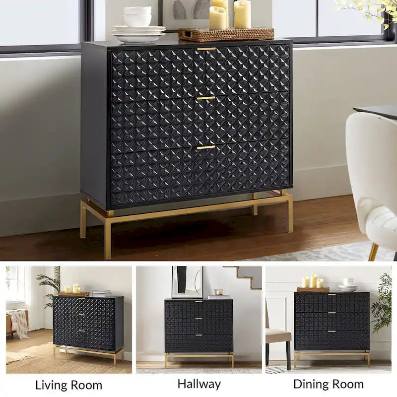 Meuble de rangement de 31 pouces de style milieu du siècle avec base en métal