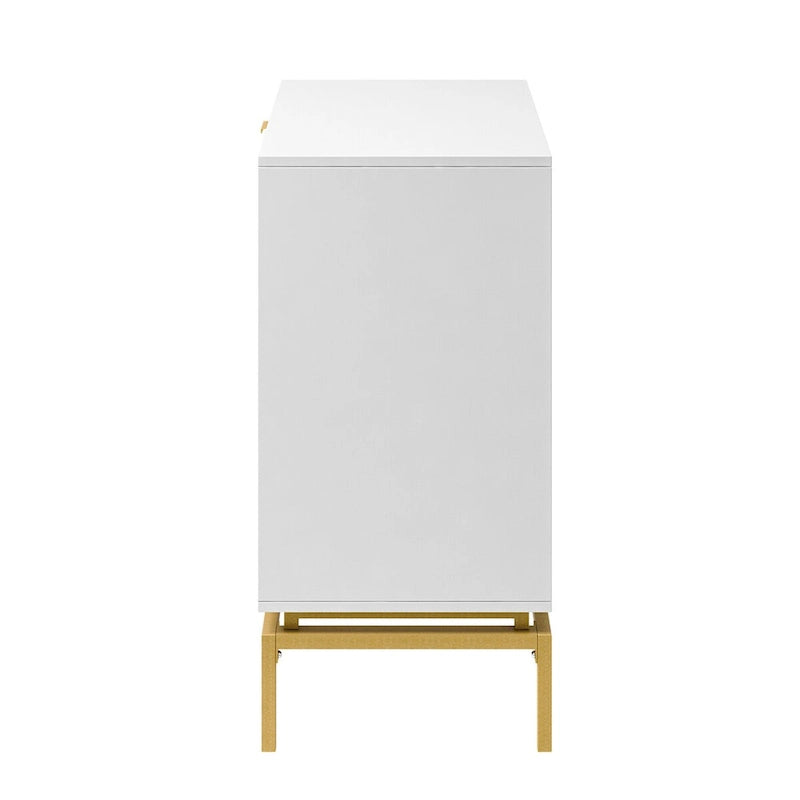 Meuble de rangement de 31 pouces de style milieu du siècle avec base en métal