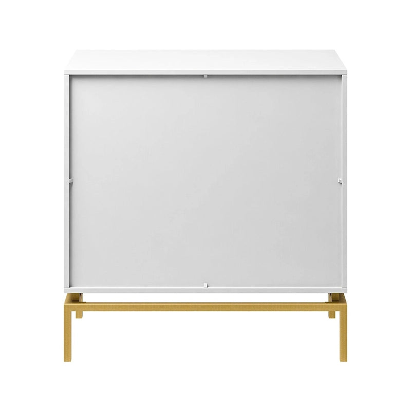Meuble de rangement de 31 pouces de style milieu du siècle avec base en métal