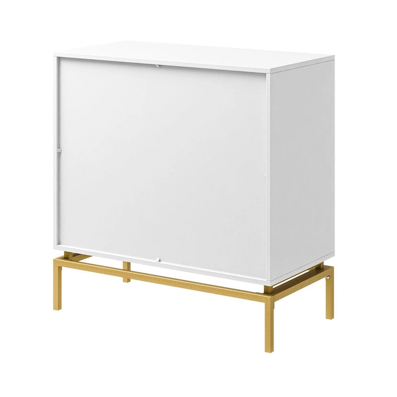 Meuble de rangement de 31 pouces de style milieu du siècle avec base en métal