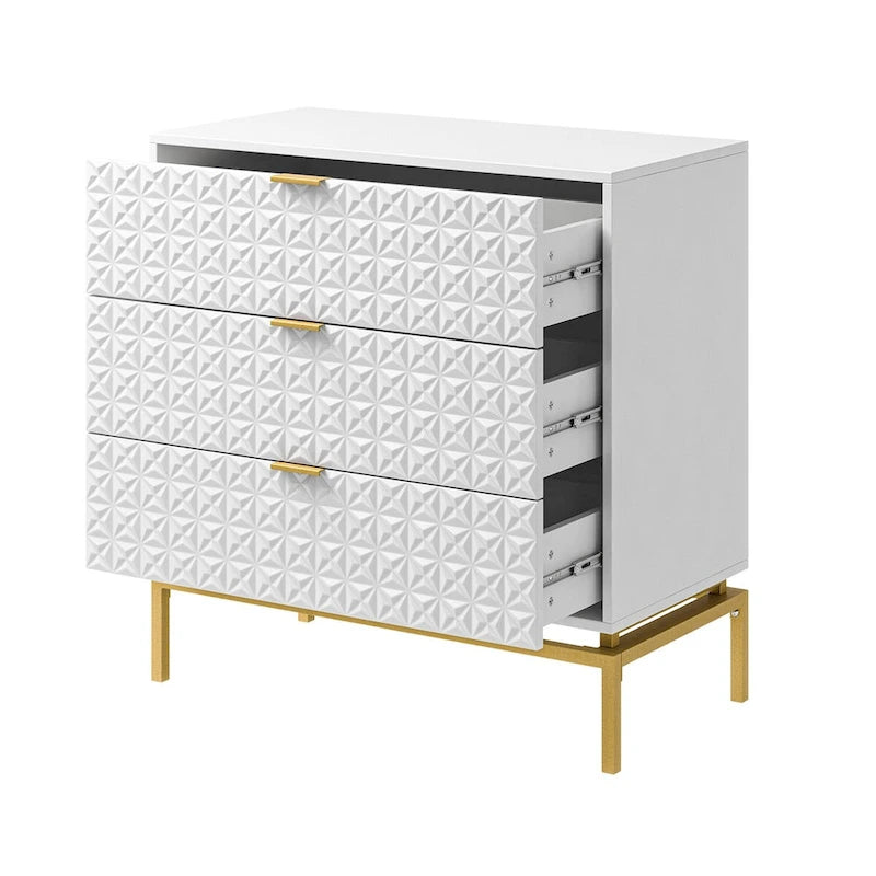 Meuble de rangement de 31 pouces de style milieu du siècle avec base en métal