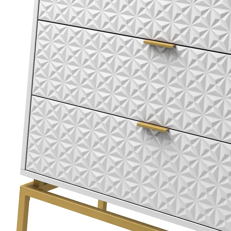 Meuble de rangement de 31 pouces de style milieu du siècle avec base en métal