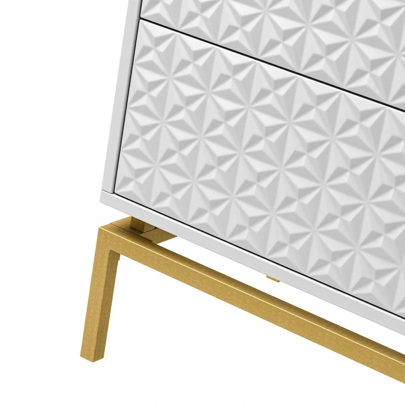 Meuble de rangement de 31 pouces de style milieu du siècle avec base en métal