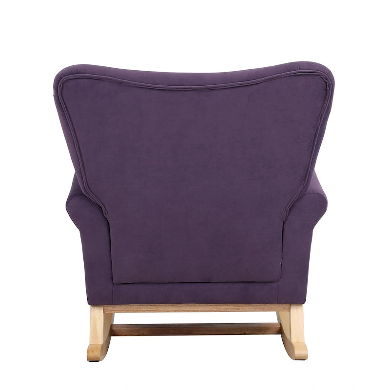 Fauteuil à bascule capitonné à dossier haut