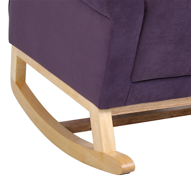 Fauteuil à bascule capitonné à dossier haut