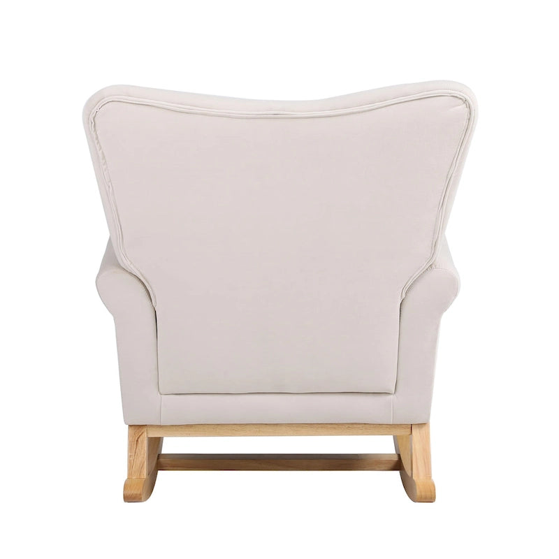 Fauteuil à bascule capitonné à dossier haut
