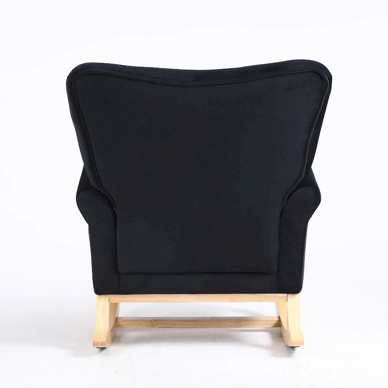 Fauteuil à bascule capitonné à dossier haut