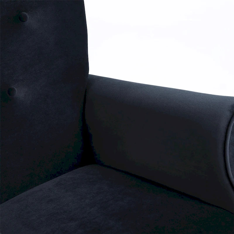 Fauteuil à bascule capitonné à dossier haut