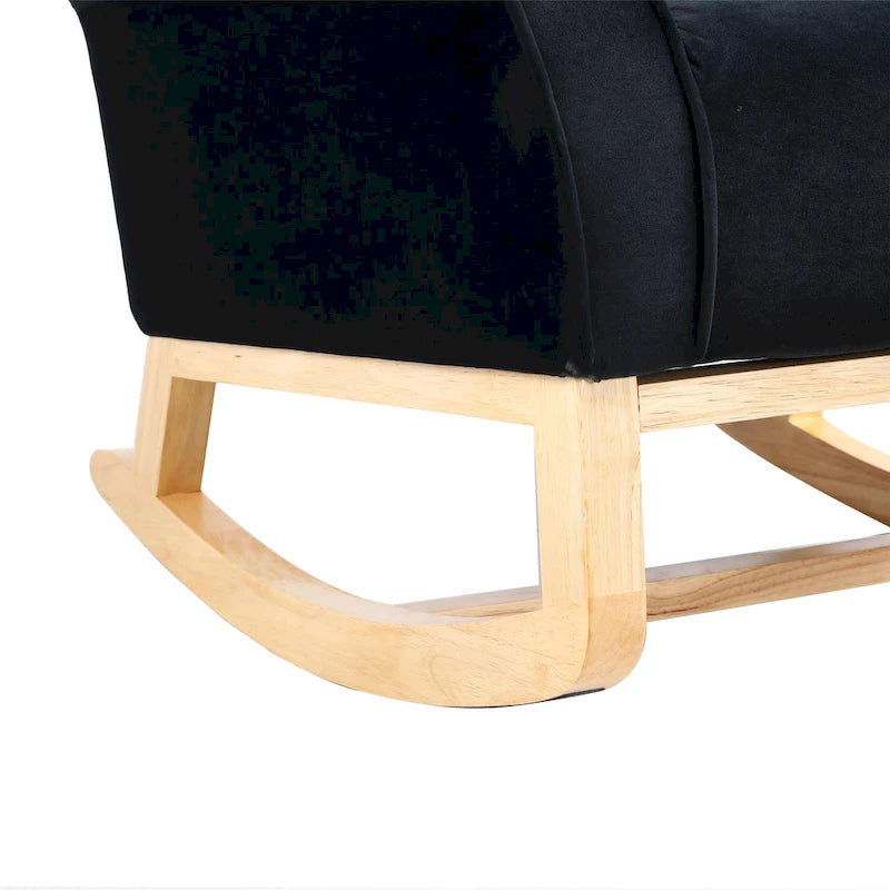 Fauteuil à bascule capitonné à dossier haut