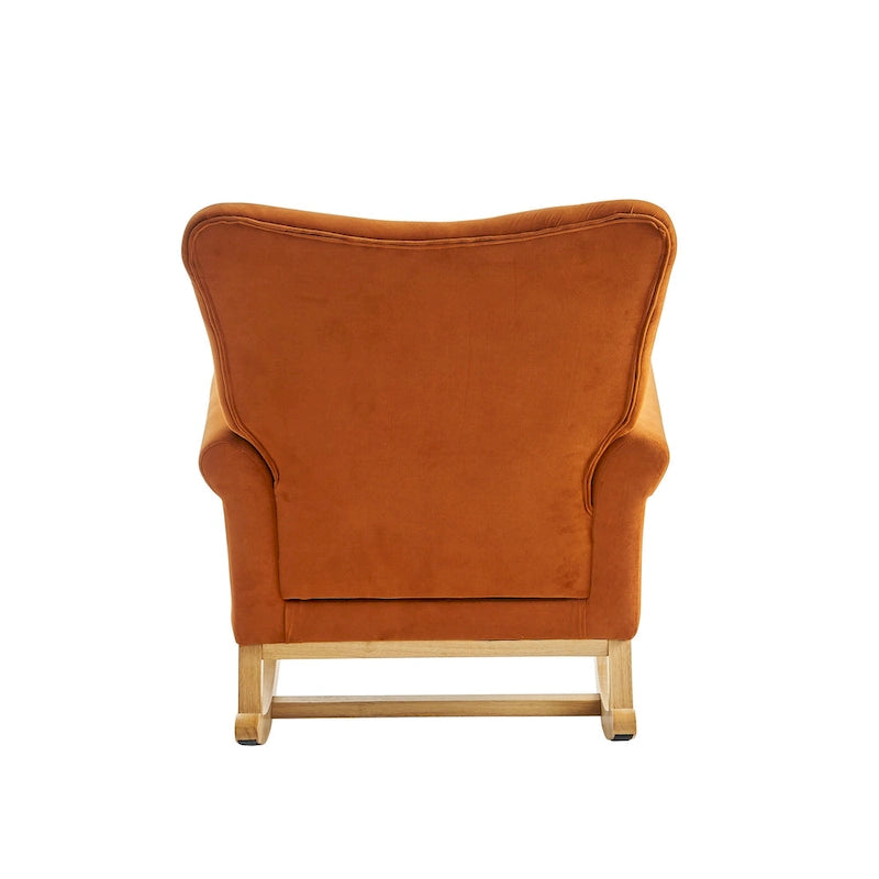 Fauteuil à bascule capitonné à dossier haut