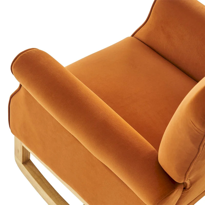 Fauteuil à bascule capitonné à dossier haut