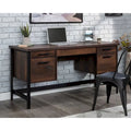 Bureau d'ordinateur rustique avec tiroirs et tablette pour clavier