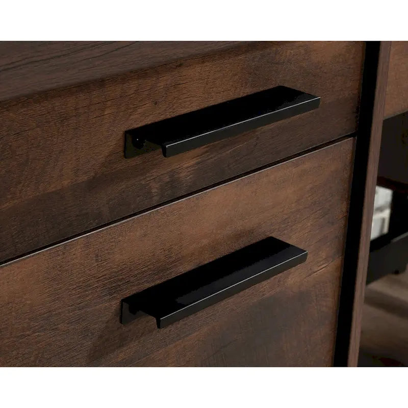 Bureau d'ordinateur rustique avec tiroirs et tablette pour clavier