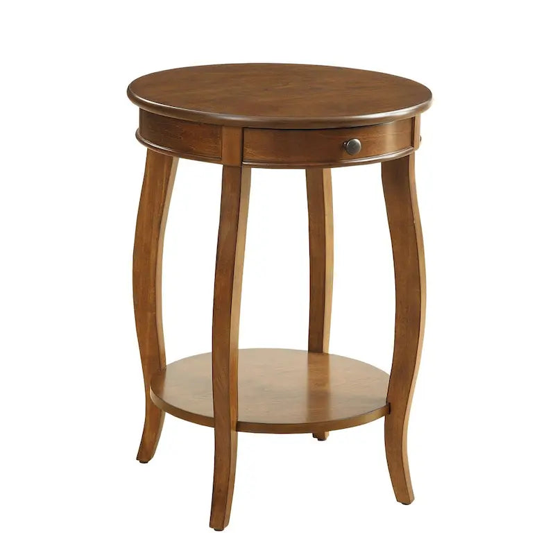 Table d'appoint noyer et noir — 18 po de diamètre x 24 po de hauteur