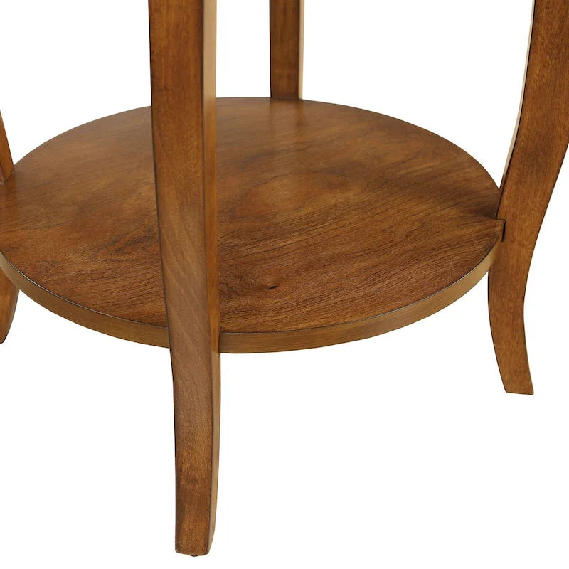 Table d'appoint noyer et noir — 18 po de diamètre x 24 po de hauteur