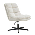 Chaise de bureau moderne sans accoudoirs — design capitonné, pivotante à 360 degrés.