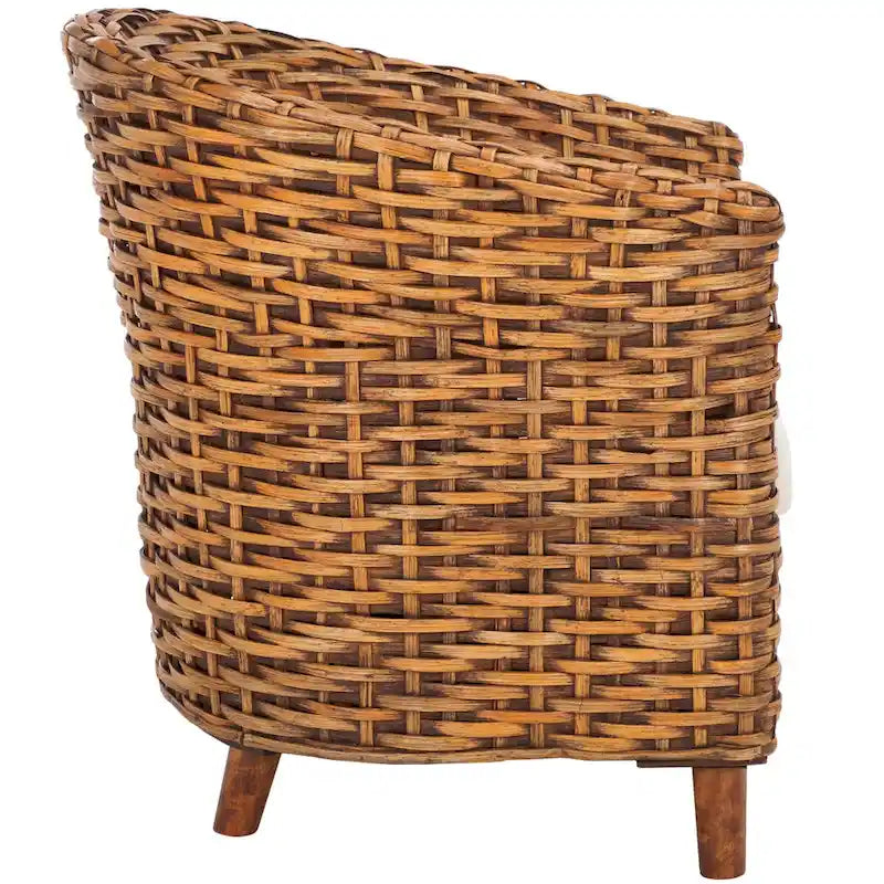 Fauteuil tonneau en rotin – 29 po L x 27 po P x 33 po H